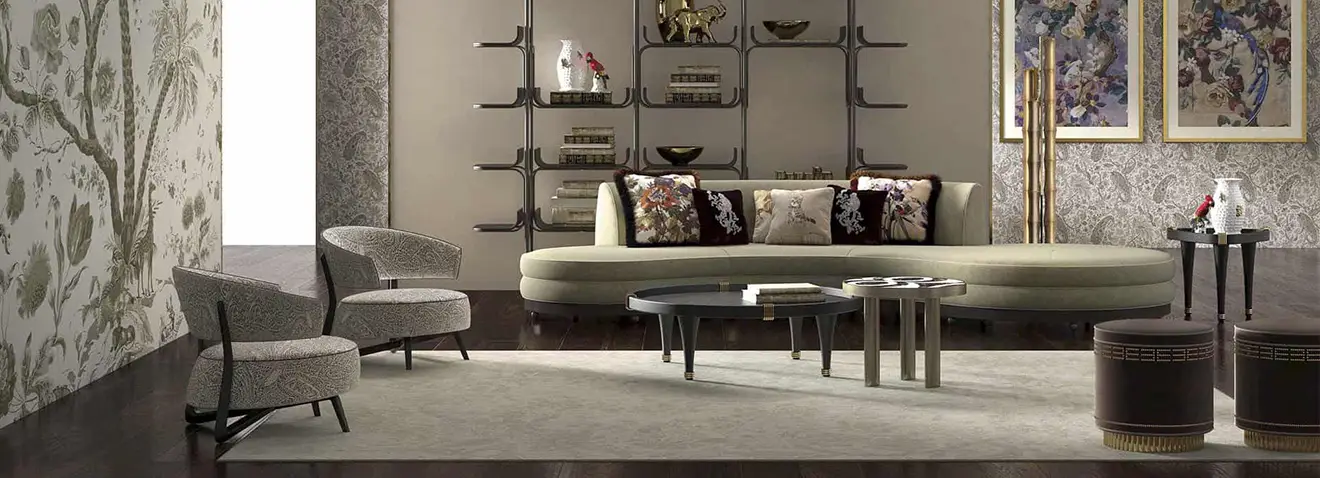 Мотив дуги в мебели ETRO Home Interiors