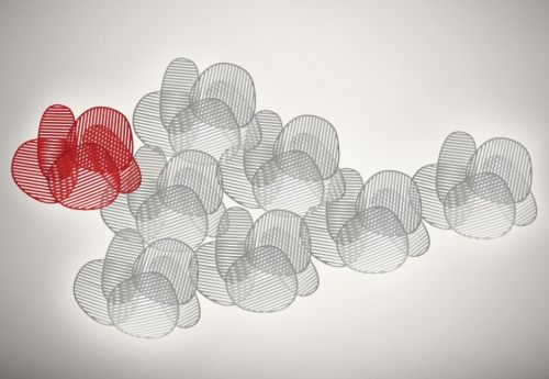 Люстра Nuage White and red