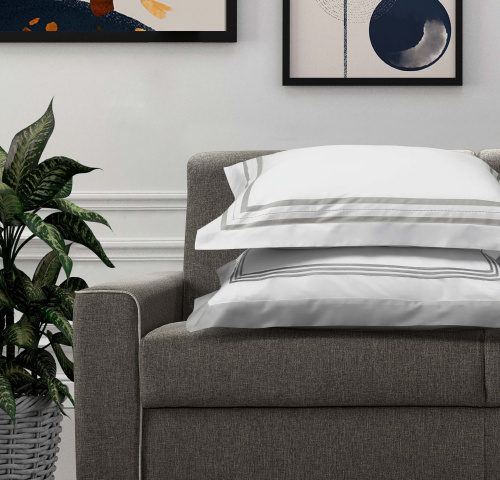 Комплект постельного белья STRESA цвет WHITE/KHAKI Пододеяльник 220x200 см Наволочки 50x75 см - 2 шт Простыня 270x290 см