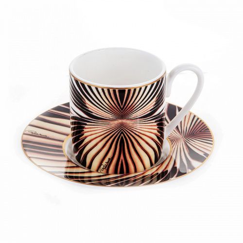 Чашка с блюдцем для кофе Tigress gold