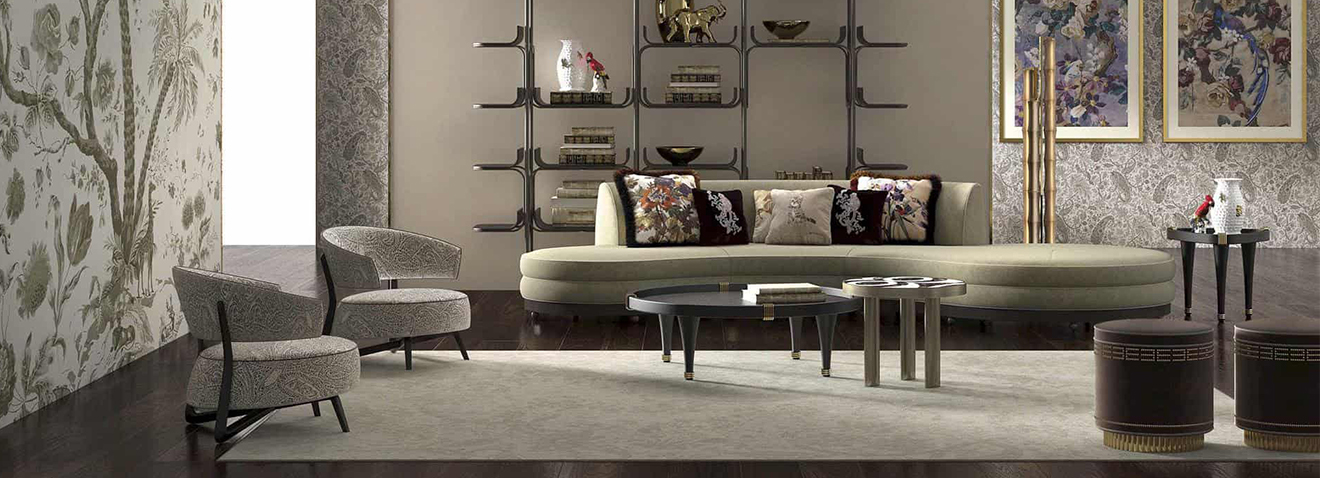 Мотив дуги в мебели ETRO Home Interiors