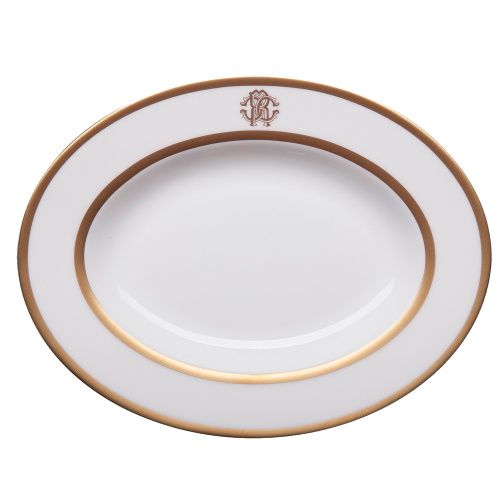 Тарелка овальная для закусок Silk Gold