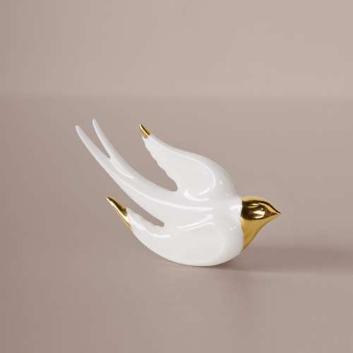 Брошь ласточка Swallow с золотом