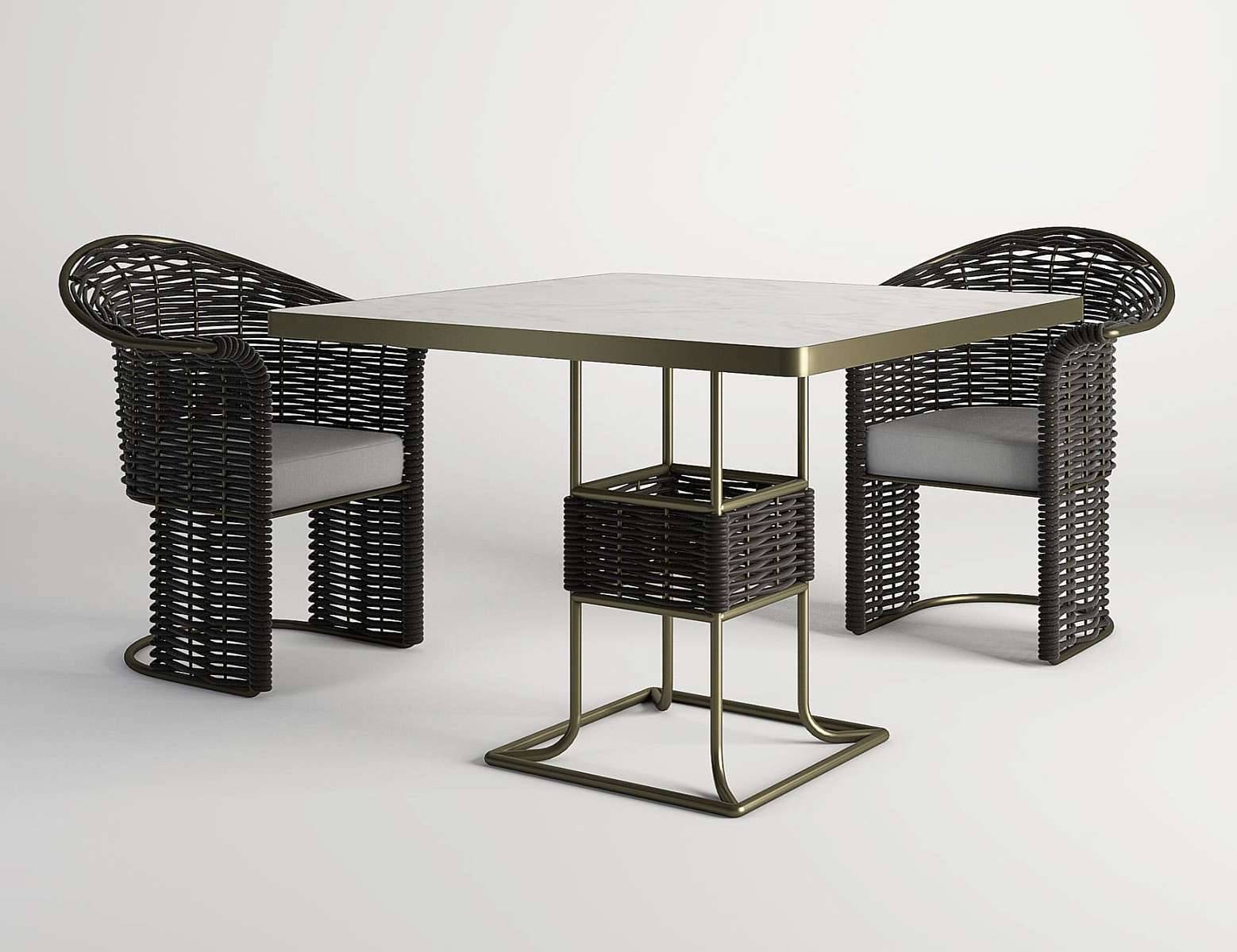 Уличный квадратный обеденный стол MARINA