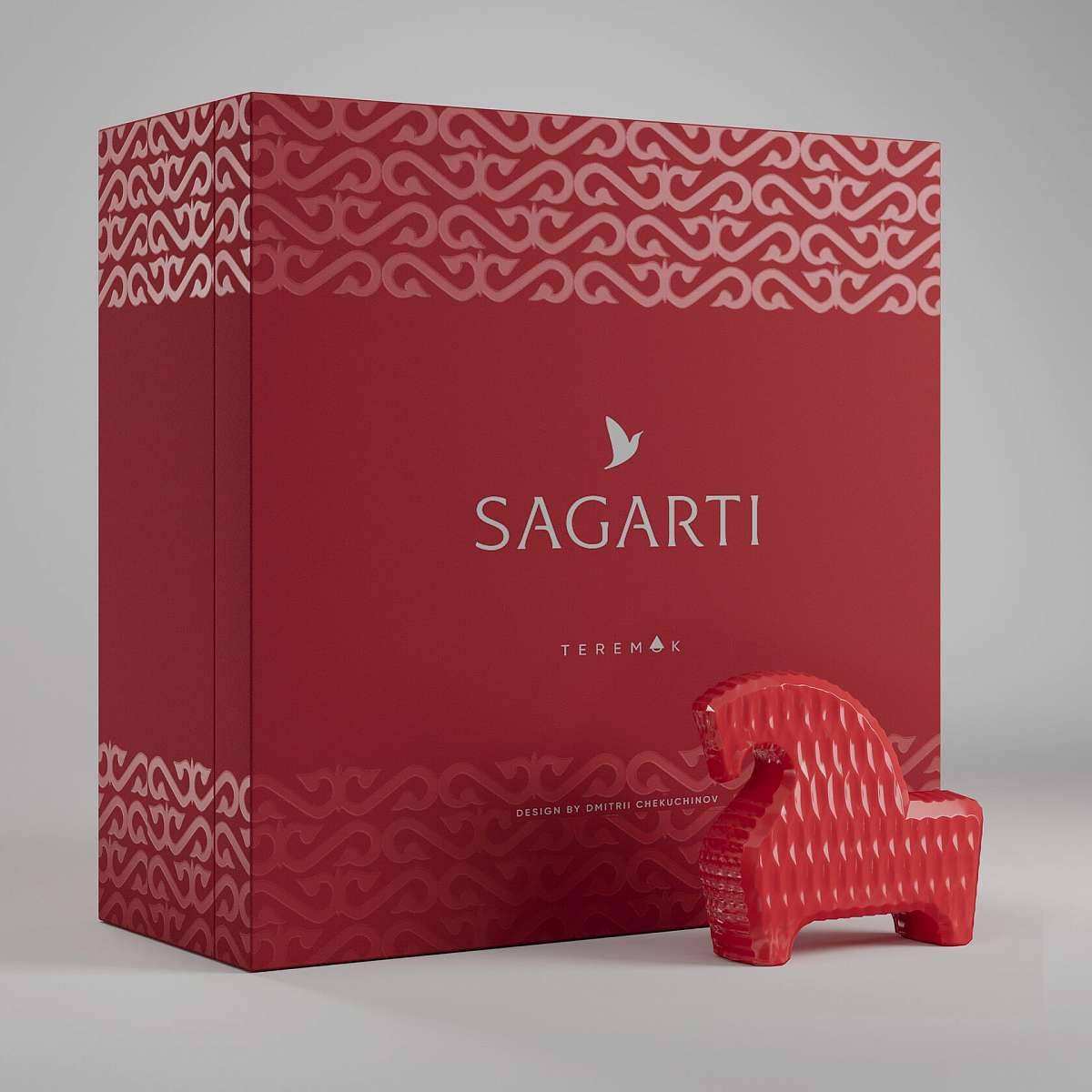 Настольный декор "Коник фактурный" красный.