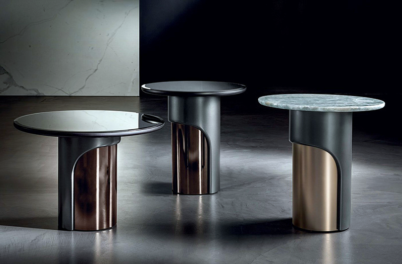 Журнальные столики в гостиную. Контраст материалов Longhi