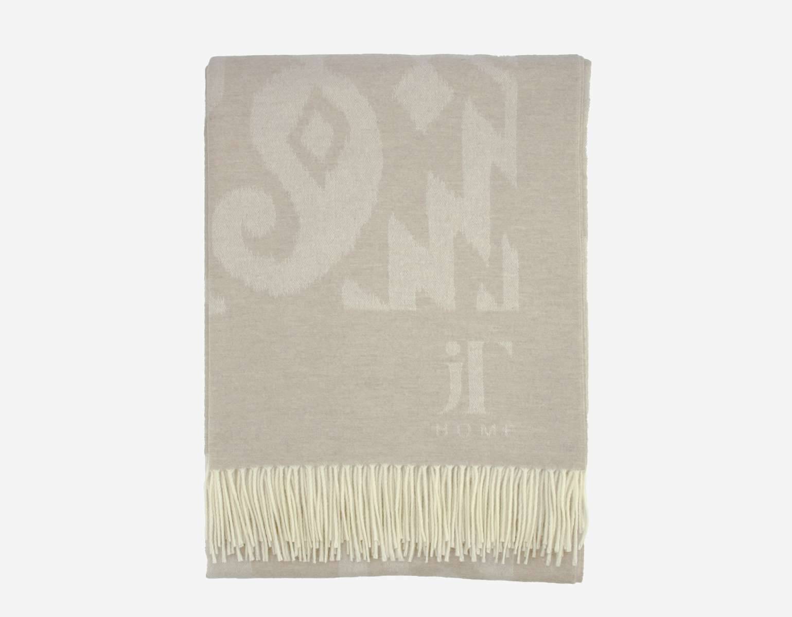 Плед UFFIZI 90% шерсть мериноса 10% кашемир, BEIGE, 138х175см