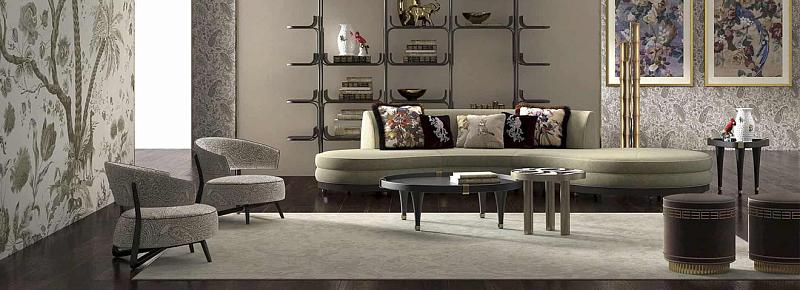 Мотив дуги в мебели ETRO Home Interiors